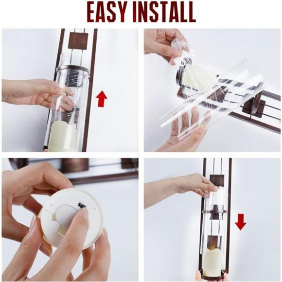 Wall Sconce Candle Holders Set of 2 Metal Wall Decor for Living Room Bathroom - Picture 5 of 8